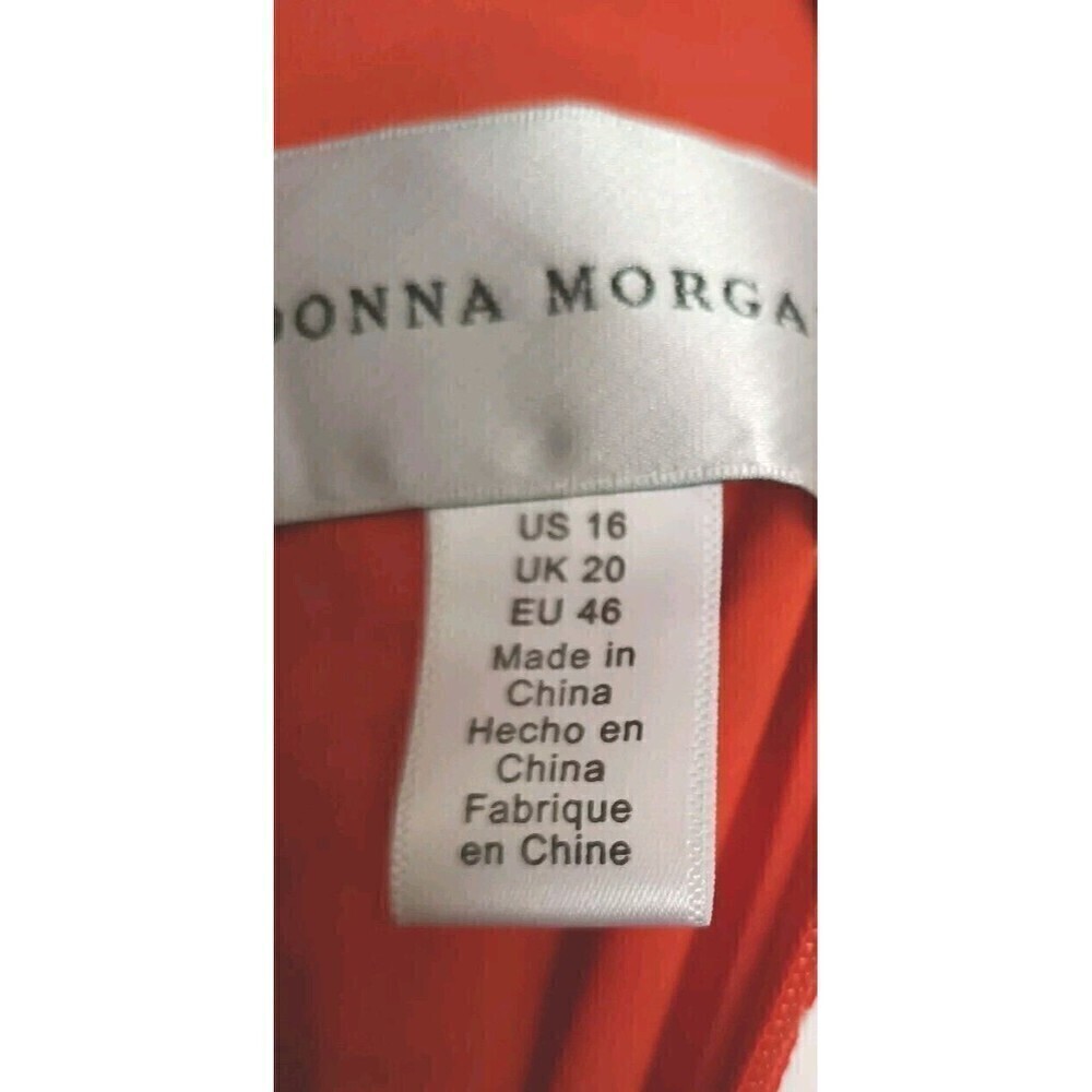 Donna Morgan Dress ASO Wendy Size 16 Red Poppy Comb Floral Print Bell Sleeve New - Picture 14 of 14